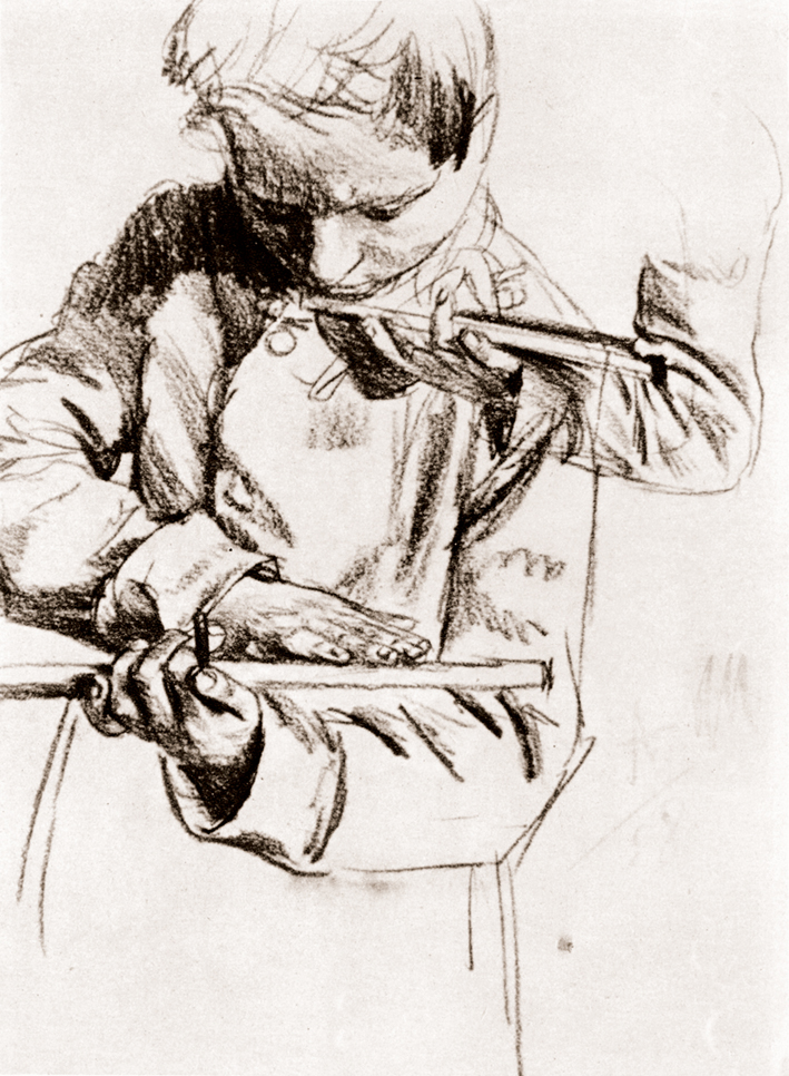  Adolpyh Von Menzel —— 擦石板的学童